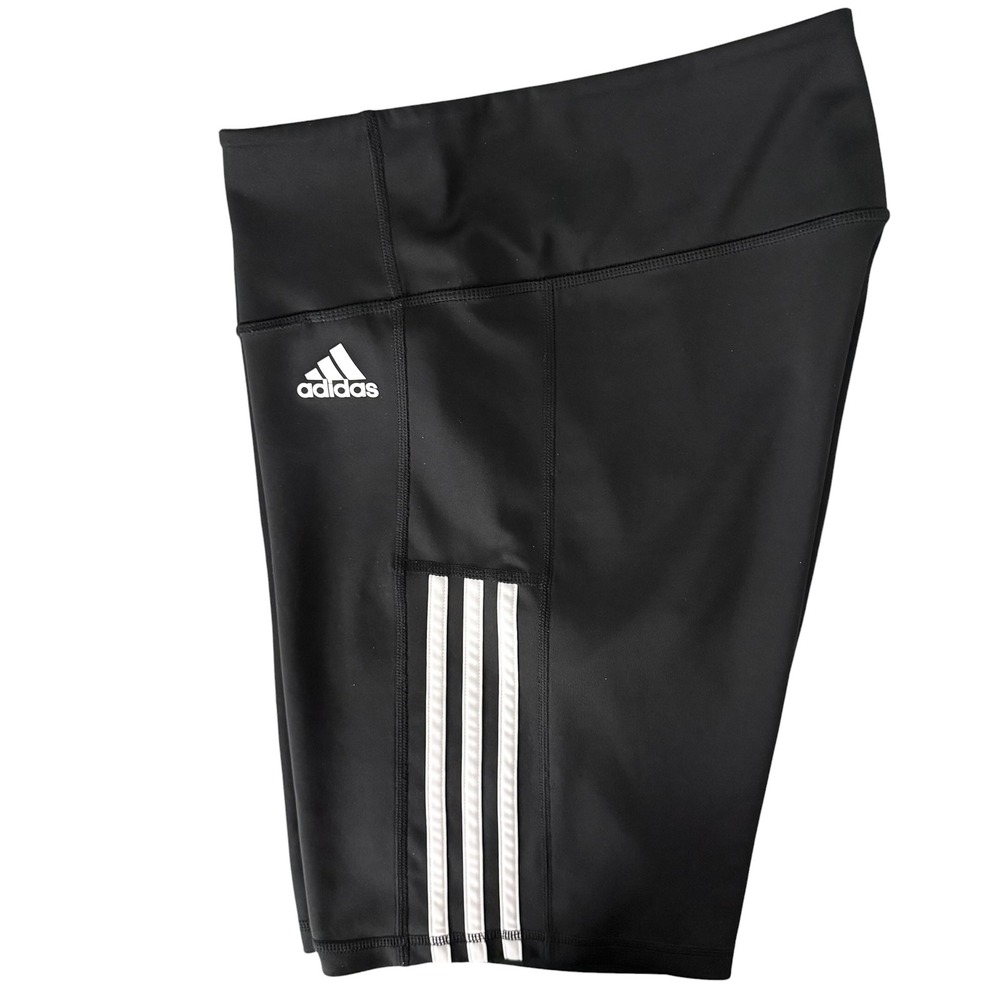 Adidas AeroReady Training Shorts Womens XL Black Athletic 3-Stripe Primegreen - Picture 12 of 14